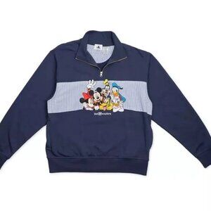 Disney Mickey and Friends seersucker quarter zip sweatshirt